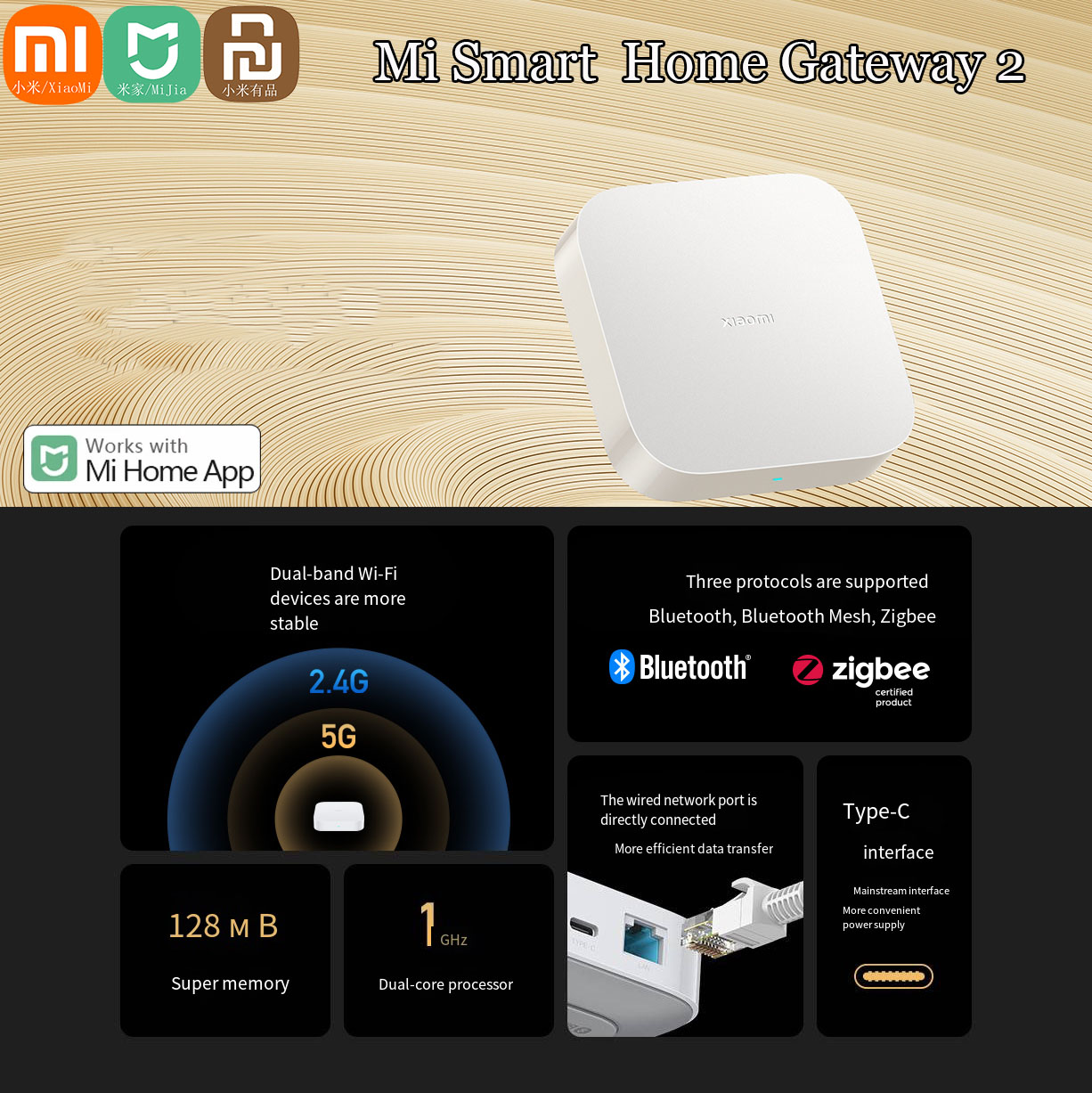 Smart Home Xiaomi Hub 2 - Oryginalna bramka Xiaomi Mijia Smart Home