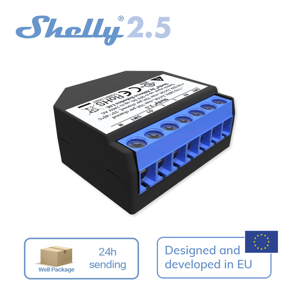 Smart Home Open Source - Shelly 2.5 Smart Home Podwójny przekaźnik