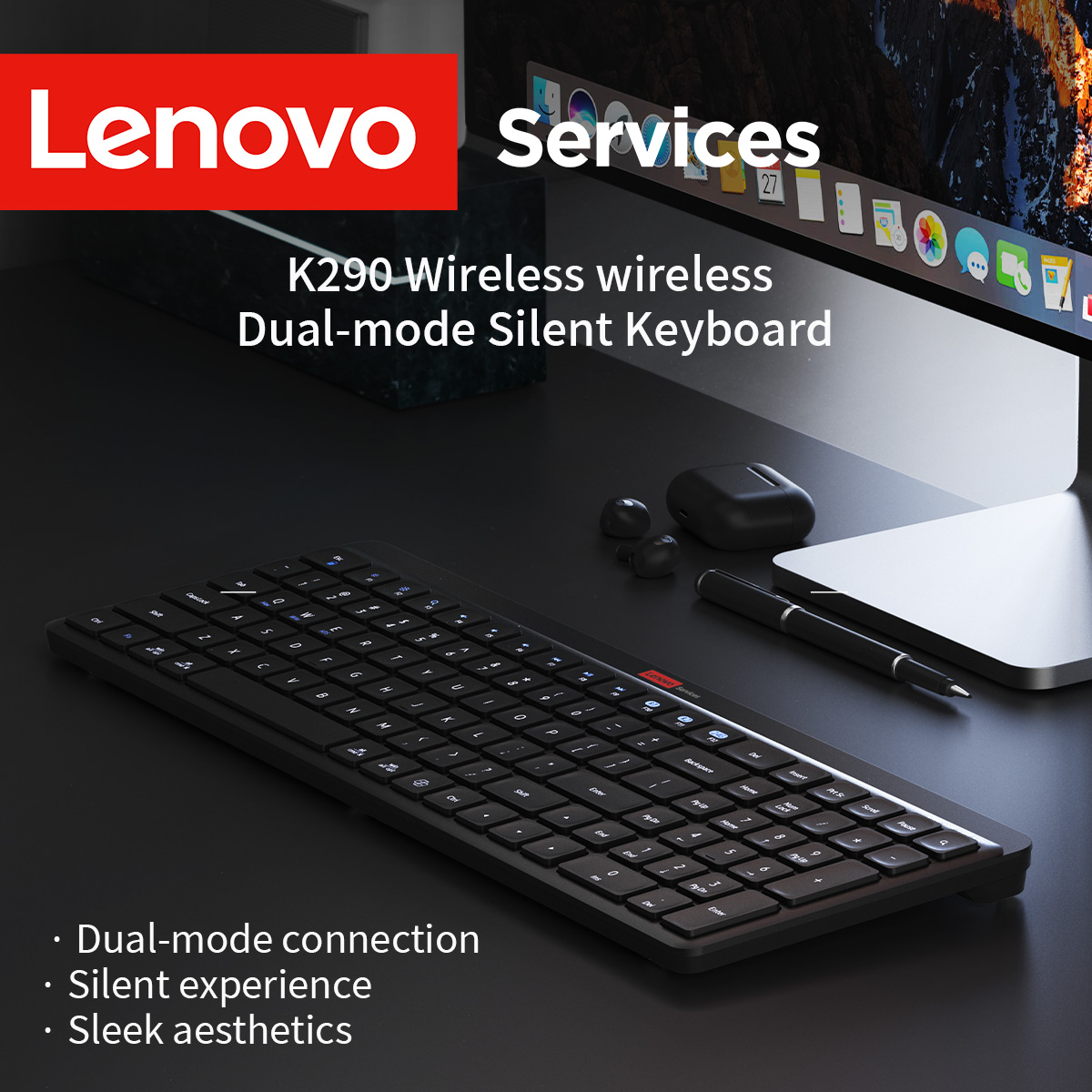 Smart Home Keyestudio - Klawiatura bezprzewodowa Lenovo z podwójnym trybem
