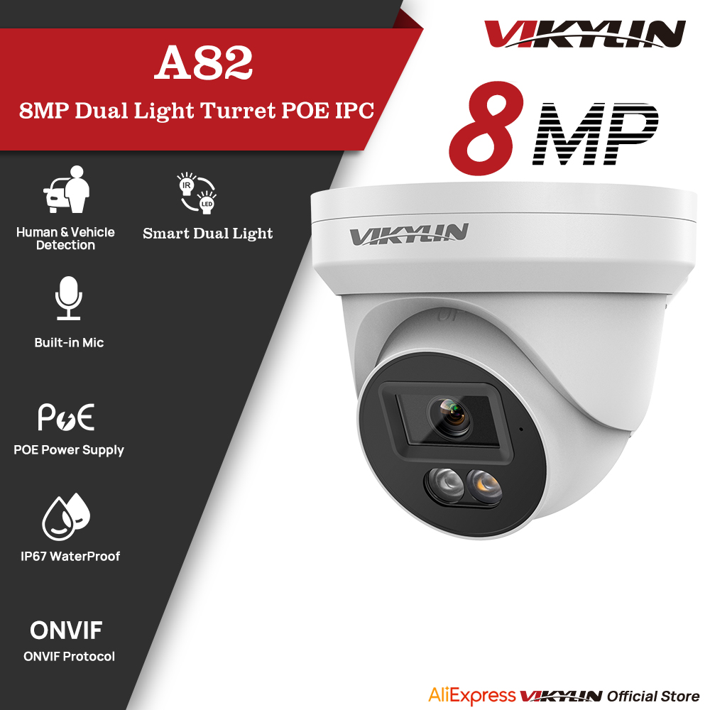 Smart Home Microsoft - Kamera IP VIKYLIN 8MP PoE 4K