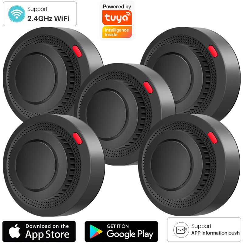 Smart Home Ecosystems - Czujnik dymu WiFi 2.4G, bezprzewodowy alarm