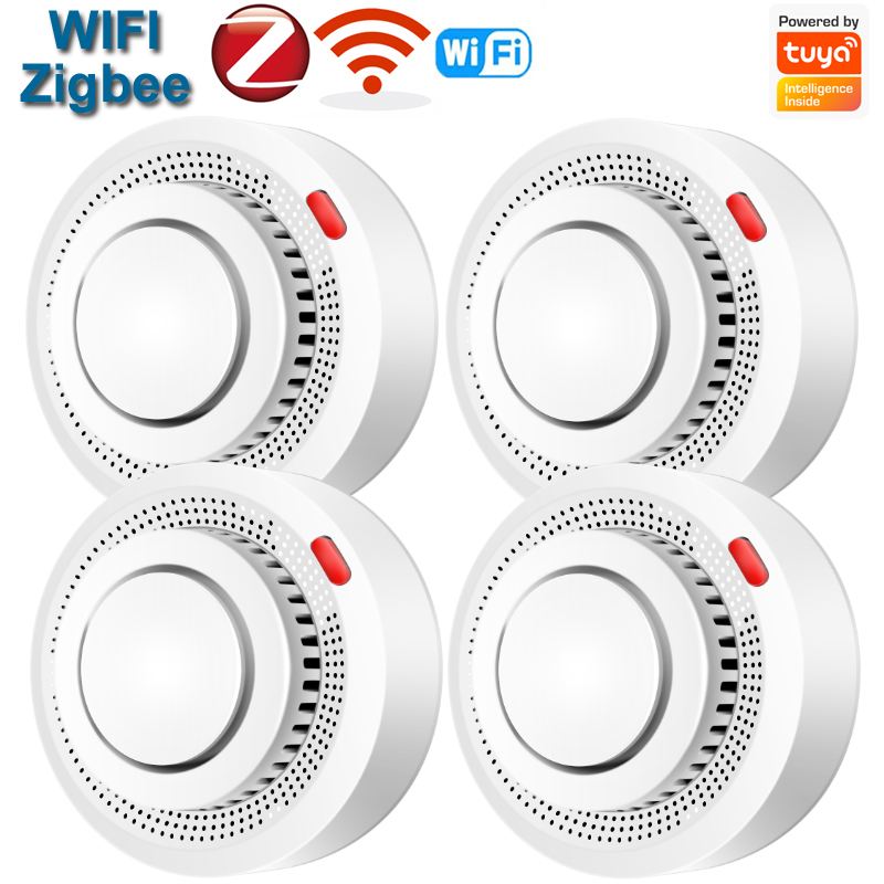 Smart Home Ecosystems - Czujnik dymu WiFi/Zigbee, alarm pożarowy, współpracuje