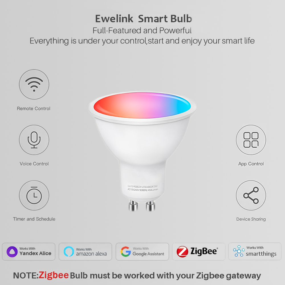 Żarówki LED Ewelink GU10 Zigbe – Smart Home Yandex recenzja i cena