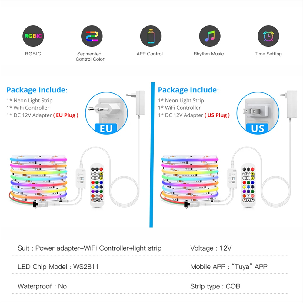 Taśma LED Tuya WiFi WS2811 RGB – Smart Home Living Room recenzja i cena