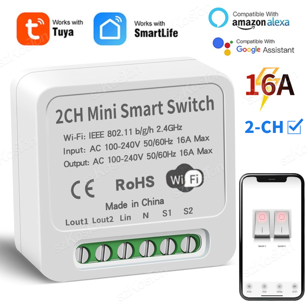16A Tuya WiFi Smart Switch Mod – Smart Home Diy recenzja i cena